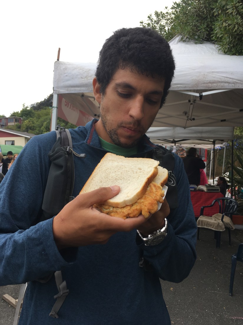 Whitebait sammie in New Zealand.
